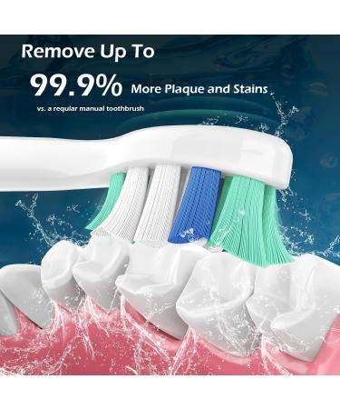 Toothbrush Head Compatible with Philips Sonicare - C2 C1 G2 W W2 Replacement Heads | 4 Pack for Optimal Gum Health & Cleaning White/Black - Buy Online on GoSupps.com
