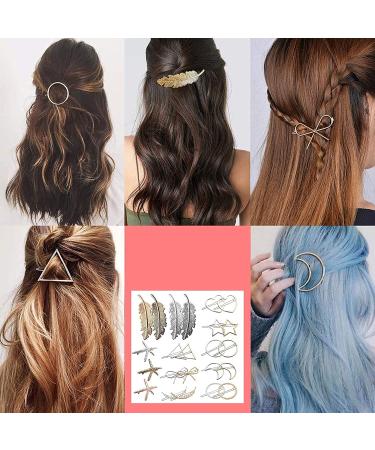 Yesland 23 Pcs Metal Hair Clips - Geometric Golden & Silver Hairpins | Stylish Hair Accessories for All Occasions - Buy Online on GoSupps.com