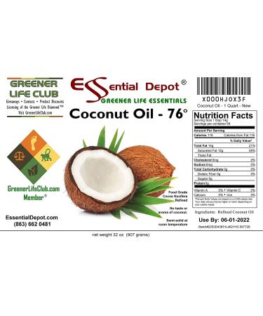 Organic Coconut Oil - 32 oz Quart | Food Grade HDPE Container | Resealable Cap - Buy Online on GoSupps.com