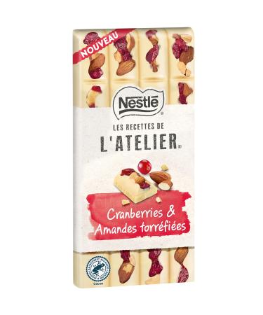 Nestl Les Recettes de L'Atelier Cranberries Almond White Chocolate Tablet 150 g