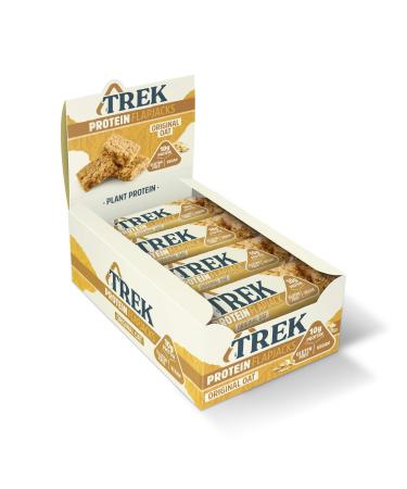TREK High Protein Flapjack Original Oat - Gluten Free - Plant Based - Vegan Snack - 50g x 16 bars