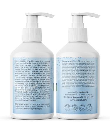 Alozera Hyaluronic Acid Body Lotion with Aloe & Stem Cells Daily Moisturizing Lotion for Dry Sensitive Skin Hydration Non-Greasy Lightweight Moisturizer Fragrance-Free 16.9 oz 2-Pack - Buy Online on GoSupps.com