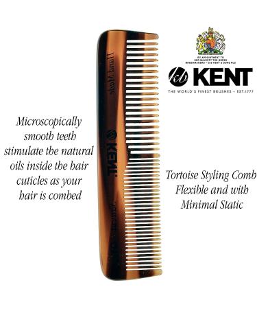 Kent A OT Small Double Tooth Hair Pocket Comb - Handmade in England, Tortoiseshell Finish - Fine/Wide Teeth for Hair, Beard, Mustache Grooming - For Men, Women, Kids - Saw Cut, Hand Polished - Buy Online on GoSupps.com