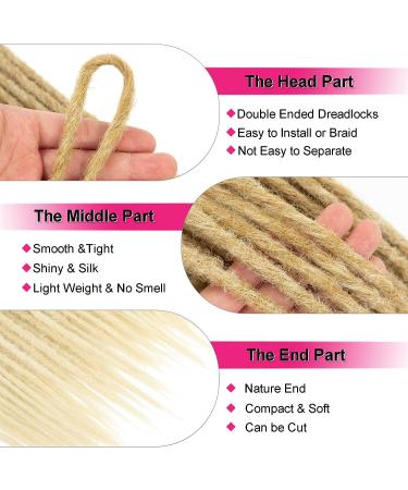 Double Ended 24 Inch 10 Strands Blonde Dreadlock Extensions | Synthetic Crochet Dreads M27/613 Brown to Bleach Blonde - Buy Online on GoSupps.com