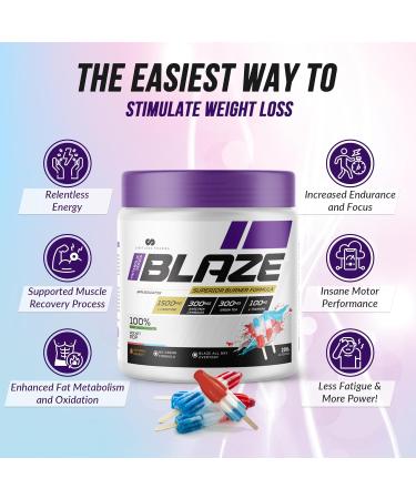 Limitless Pharma Blaze Thermogenic Fat Burner | Fat Metabolism Support Weight Management Increased Energy Endurance | L-Carnitine Garcinia Cambogia Green Tea Caffeine | 40 Servings (Rocket Pop) Rocket Pop 40 Servings (Pack of 1) - Buy Online on GoSupps.com