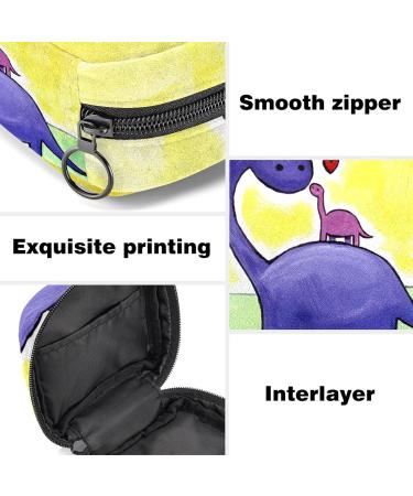 Stylish Menstruation Pad Bag with Zipper - Cute Dinosaur Design for Women and Girls | Ideal Tampon & Napkin Organizer - Buy Online on GoSupps.com