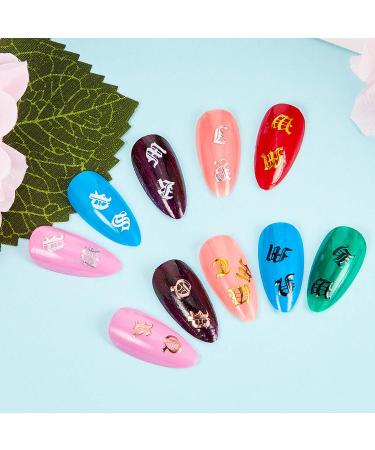 3D Alphabet Letter Nail Stickers - 10 Pieces | Adhesive Nail Decals for DIY Nail Art in 5 Colors - Buy Online on GoSupps.com