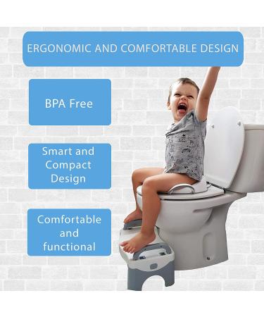 BISOO Potty Training Toilet Seat - Children WC Adapter - Baby Toilet Reducer - Safe and Comfortable - Compact and Portable - Blue Seat with Hanging Hook - Buy Online on GoSupps.com