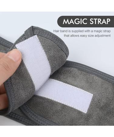 KinHwa Adjustable Spa Facial Headband 3 Pack Gray - Ideal for Makeup, Face Washing, Shower, Yoga & Sports - Buy Online on GoSupps.com