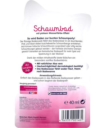 B bchen Kuschel-Bad Miau 40 ml | Gentle Aloe Vera Bath Additive for Kids | Pink Foam No Silicones or Microplastics | Fun Bath Time Treat - Buy Online on GoSupps.com