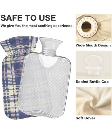 Buy Naanle Hot Water Bottle with Cover - Violet Tartan Plaid 2L | Back Pain Relief & Cold Therapy - Buy Online on GoSupps.com