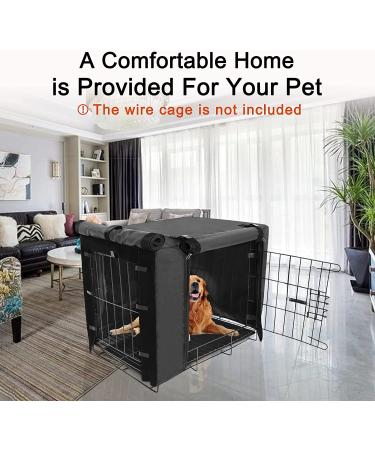 Waterproof Double Door Dog Crate Cover - Universal Fit for 48 Wire Crate - Black, 48L x 30W x 33H - Buy Online on GoSupps.com