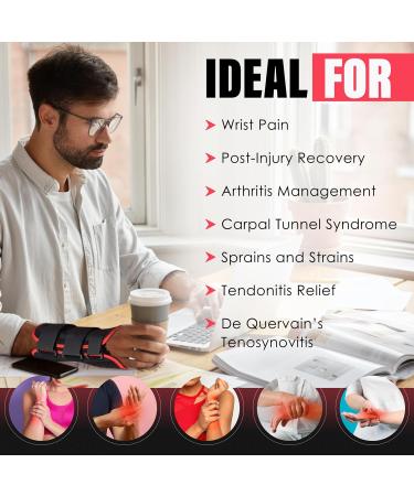 MAXAR Advanced Wrist Brace with Thumb Spica Splint - Effective Support for Dequervains Carpal Tunnel & Arthritis Pain - Best Right Hand Stabilizer (Large - Buy Online on GoSupps.com