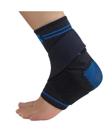 Zensah Elite Gel Sports Compression Ankle Sleeve with Removable Strap - Breathable Lightweight Anti-Odor Premium Fabric Comfortable Black Large