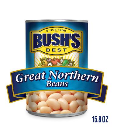 BUSH'S BEST Canned Great Northern Beans (Pack of 12) - Plant Based Protein, Fiber, Low Fat, Gluten Free - 15.8 oz (12 pack) - Buy Online on GoSupps.com