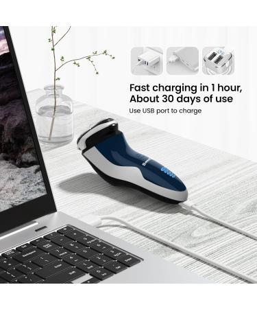 SweetLF Electric Razor for Men - 100% Waterproof Rechargeable Shaver with Pop-Up Beard Trimmer | Cord & Cordless Floating Head (Navy Blue) - Shop Now - Buy Online on GoSupps.com