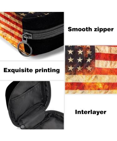 GIAPB Period Bag Sanitary Napkin Storage American Flag Flames Makeup Pouch Color417 - Buy Online on GoSupps.com