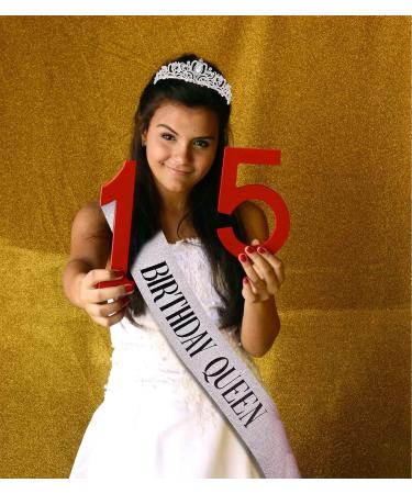 ZeroStage Birthday Queen Sash and Tiara Set - Crystal Crown Rhinestone Headband for Women - Princess Party Decorations and Gifts - Silver - Buy Online on GoSupps.com