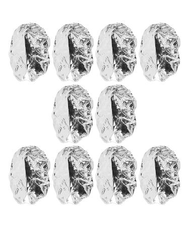 GALPADA Lot de 10 Bonnets de Coiffure en Aluminium Isolants Taille Unique lastique Couleur Argent pour Coloration et Soins Capillaires Professionnels Protection Thermique pour Salon