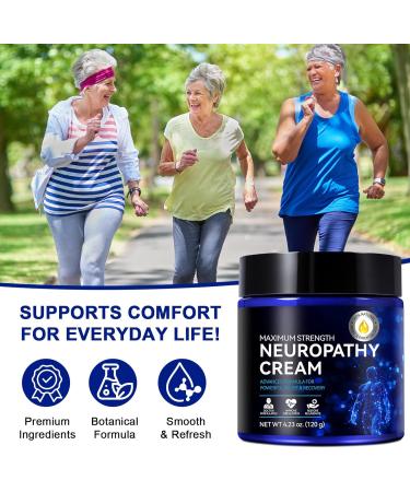 Neuropathy Cream for Feet Legs & Hands Lightweight Plant-Based Formula with Cooling Comfort 4 oz - Buy Online on GoSupps.com
