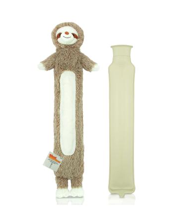 Things2KeepUWarm Long Hot Water Bottle Seasonal Design (Grey Sloth)
