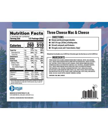 Backpacker's Pantry Three Cheese Mac & Cheese - 24g Protein, Vegetarian - 1 Count Pouch - Buy Online on GoSupps.com