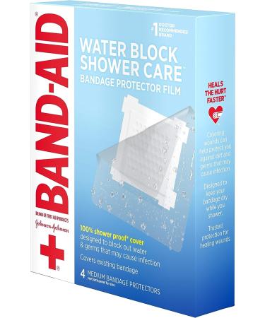 Band-Aid Brand First Aid Water Block Shower Care Clear Bandage Protector - Medium 4 ct - Buy Online on GoSupps.com