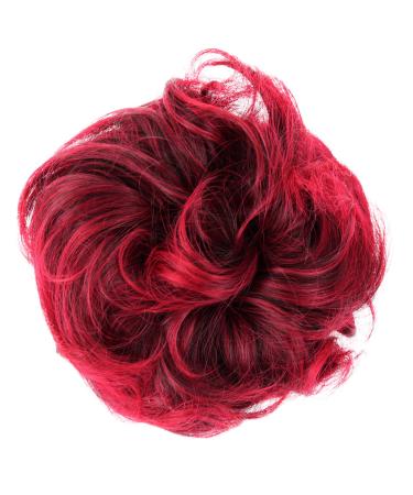 CAISHA by PRETTYSHOP Large Hairpiece Scrunchy Instant Updo Curly Messy Bun Red Mix G29E red mix #3T113B G29E