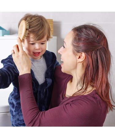 Yellodoor All-Natural Baby Hair Brush Set - 2 Wooden Brushes in Gift Box | Soft Goat Hair Bristles | Ideal Cradle Cap Brush - Buy Online on GoSupps.com