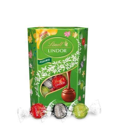 Lindt - Cornet Lindor Assorti Edition De Printemps - Assortiment De Chocolats Au Lait Noir 60% Et Pistache Id al Pour P ques 200G