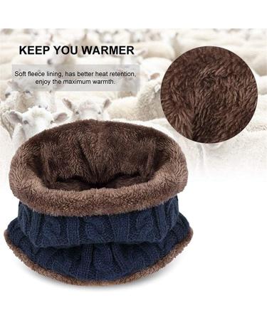 Yutdeng Kids Winter Hat Scarf Gloves Set | Girls Boys 3-in-1 Knitted Snood | Super Soft & Warm | Ages 2-10 | Navy Blue - Buy Online on GoSupps.com