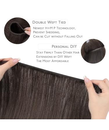 45cm 90g Dark Brown Remy Hair Weft Extensions - Premium Real Hair for Sewing & Broaching - Buy Online on GoSupps.com