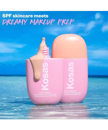 Kosas DreamBeam Mineral Sunscreen SPF 40 - Smooth Liquid Sun Protection for Face - Lightweight Makeup Base w/Hyaluronic Acid Ceramides & Peptides - Subtle Radiant Finish Original 40 ml 1.3 Ounce (Pack of 1) Original - Buy Online on GoSupps.com