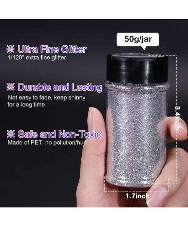HTVRONT Silver Fine Glitter - 50g/1.76oz Extra Fine Glitter for Crafts, Resin, Nails, Tumblers, Ornaments & More - Portable Shaker Jar - Buy Online on GoSupps.com