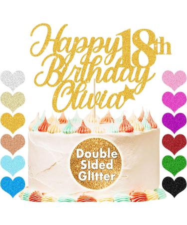Happy Birthday Cake Topper Personalised Glitter Birthday Cake Toppers Gifts for Women Men with Any Name & Age for 10th 16th 18th 21st 30th 40th for Son Daughter Friends Cake Decorations(Gold) - Buy Online on GoSupps.com