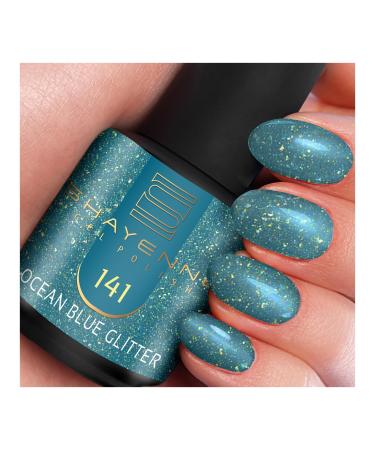 SHAYENNE Made in Germany Shellac Gel Nail Polish 15 ml for UV LED Lamp | 141 Ocean Blue | Gel Nail Polish for UV Nail Lamp | LED Nail Polish Gel Polish Nail Gel