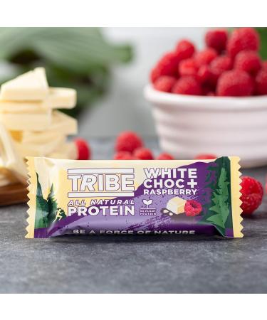 TRIBE Energy Bar with Natural Plant Protein - White Chocolate + Raspberry (16 x 50g) - Buy Online on GoSupps.com