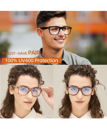 Abejojo Oversized Blue Light Blocking Reading Glasses for Women & Men - UV Protection Anti-Glare Spring Hinge - 0.0 Diopters - Buy Online on GoSupps.com