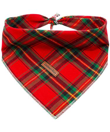 Lionheart Glory Dog Haller Washable Soft Cotton Christmas Libbar Schal adjustable Kerchief square dog Neck towel for small dogs checkered neckerchiefs (1 Pack) B: red-green checkered
