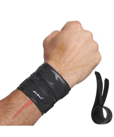 HiRui Wrist Brace Wrist Wraps, Ultra-thin Compression Wrist Straps Wrist Support for Workout Tennis Weightlifting Tendonitis Sprains, Carpal Tunnel Arthritis, Pain Relief - Adjustable (Black, 2 Pack)