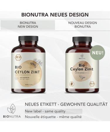Buy Bionutra Organic Ceylon Cinnamon Capsules - 270 x 600 mg Vegan & Gluten-Free 4-Month Supply German Quality High-Dose Additive-Free - Buy Online on GoSupps.com