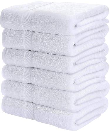 SIMPLI-MAGIC Cotton Set, Towels, 24x46, White, 6 Count 79402 24x46