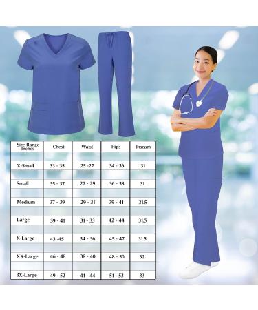 Comfortable and Durable Bahoki Essentials Scrub Set - Ideal for Nurses - Ceil Blue X-Small - Buy Online on GoSupps.com