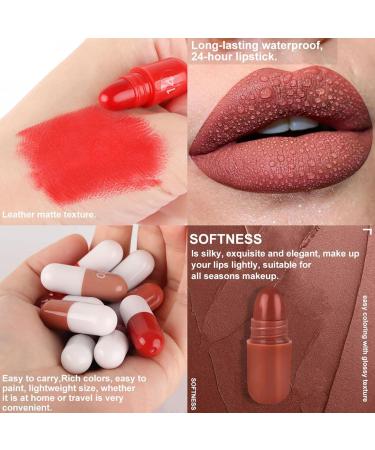 Renywosi 18 Colors/Set Matte Lipstick Sule Lipstick Matte Lipstick Long Lasting Non-Stick Cup Waterproof Lipstick Matte Gift for Women Girls - Buy Online on GoSupps.com