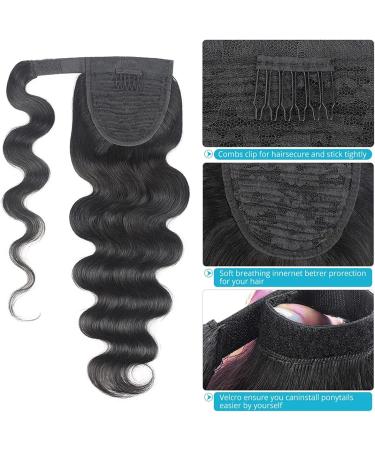 Hair Chignon 8-24 Inch Long Wavy Ponytail Hair Extensions Wrapping Ponytail Brazilian Real Hair Ponytail Hair Extensions Clips Messy Bun Hair Piece (Color : Black Size : 18inch(150g)) - Buy Online on GoSupps.com