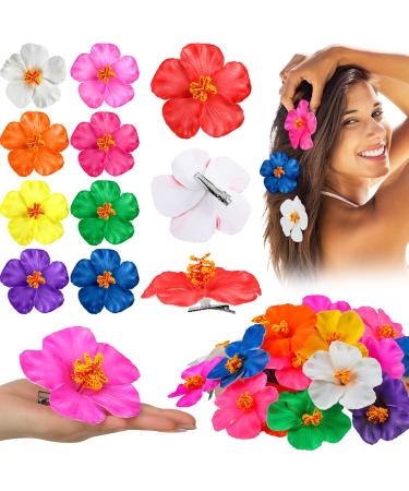 45 Pcs Hibiscus Flower Hair Clip Hawaiian Flowers Clips Bridal Wedding Party Beach Hair Clips Foam Color Assorted Flower Hair Clips for Women Vacation Outfit Party Decorations  3.15-3.54 Inch