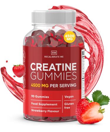 RM Creatine Gummies 4500mg - 90 Chewable Pre Workout Gummies (Strawberry Flavour) - Creatine Monohydrate Gummies - Creatine Preworkout Gym Supplement for Men & Women - Vegan & Gluten Free