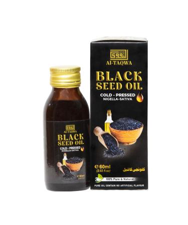 Black Seed Oil | Pure Virgin Black Cumin Seed Oil (Nigella Sativa) Kalonji | Cold Pressed Unrefined | Liquid 60ml