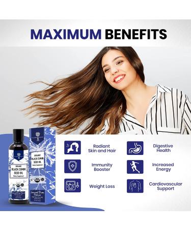 Organic Black Cumin Seed Oil 8.5oz - USDA Certified, Cold Pressed & Potent Thymoquinone - Pure Nigella Sativa Supplement for Immune Support, Joints, Skin & Hair - Nourishing 8.5 Fl Oz Bottle - Buy Online on GoSupps.com