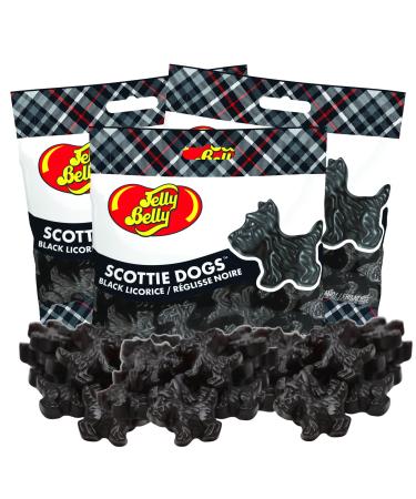 Jelly Belly Scottie Dogs Black Licorice Grab & Go Bag 3 Pack Bundle 77g - Christmas & Holidays Candy Vegan Candy Dairy Free Snacks Kosher Candy Gluten Free Bulk Candy Stocking Stuffers for Teens